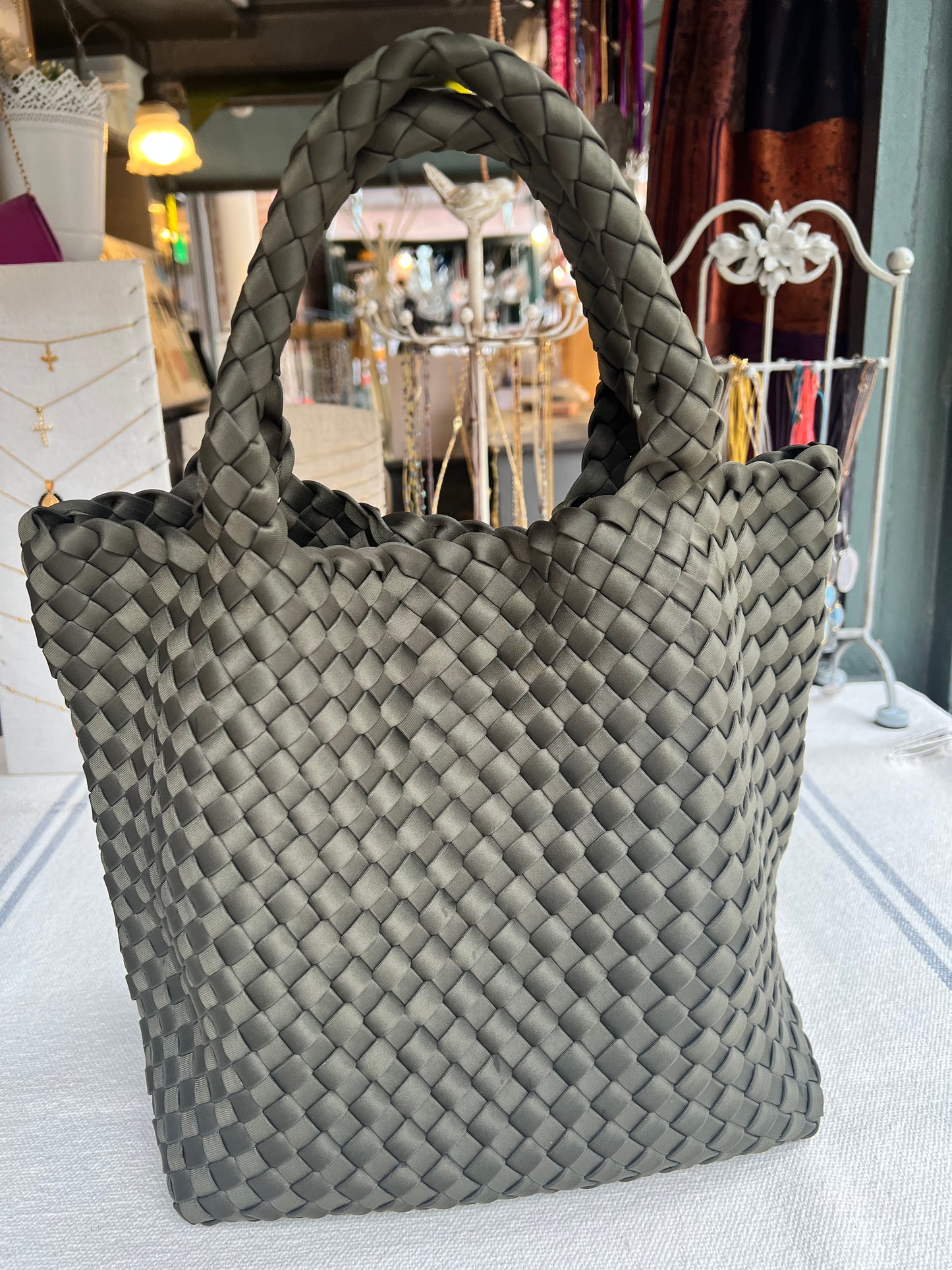 Bolso trenzado Verde