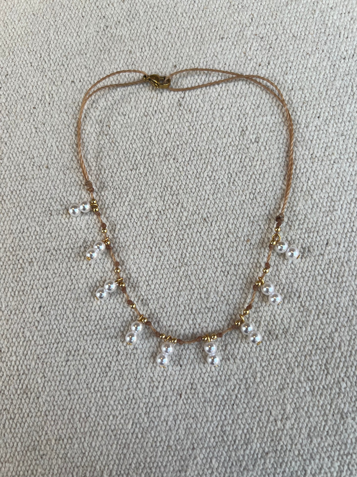 Gargantilla Doble Perlas Colgantes