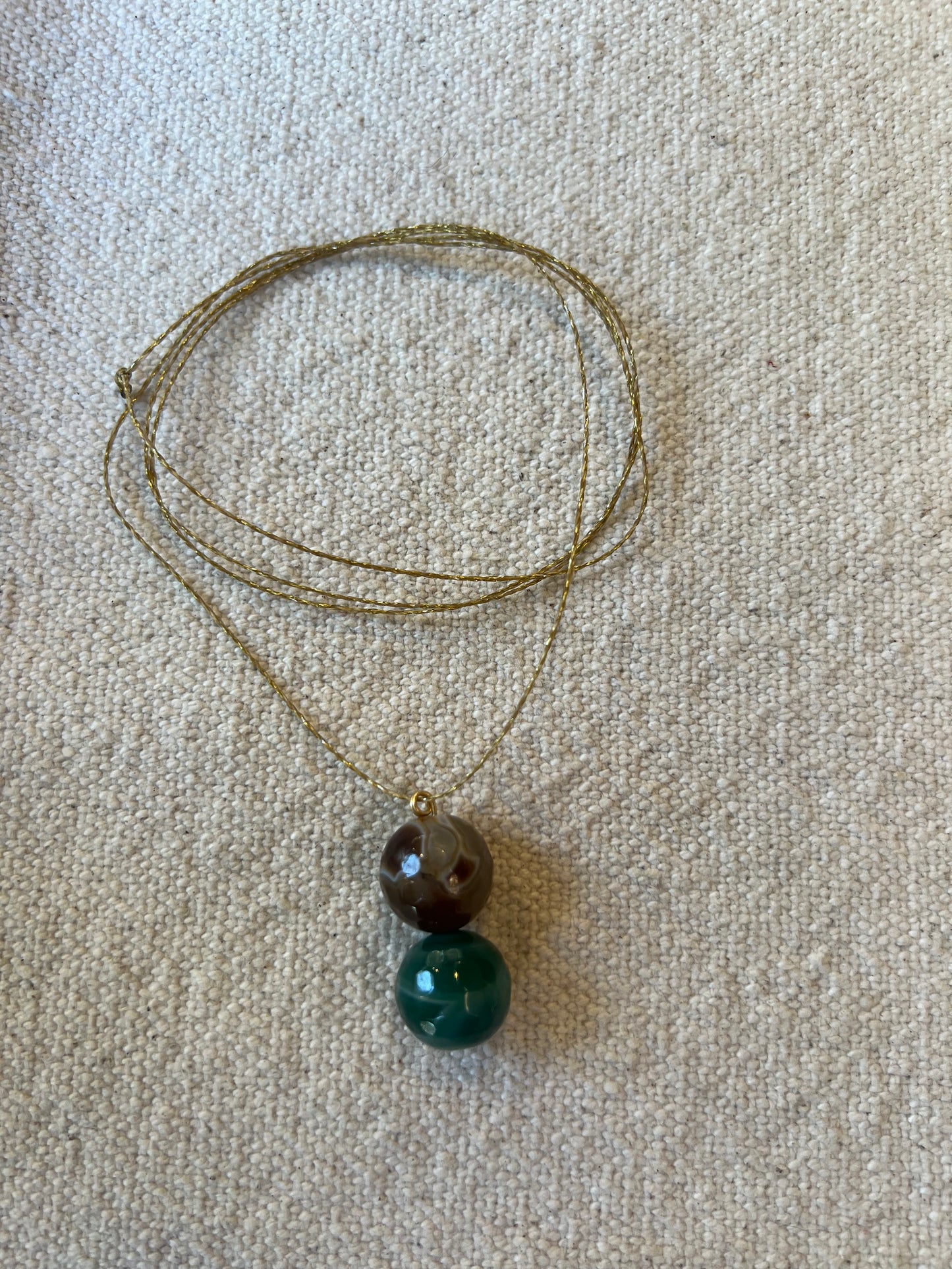 Collar Doble Piedra Redonda