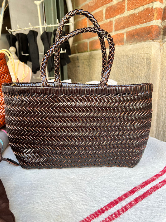 Bolso Piel Trenzado Café