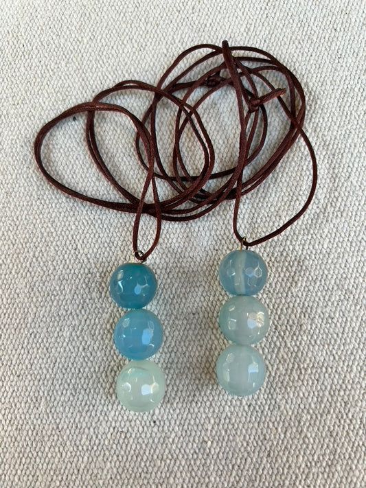 Collar tres piedras azules