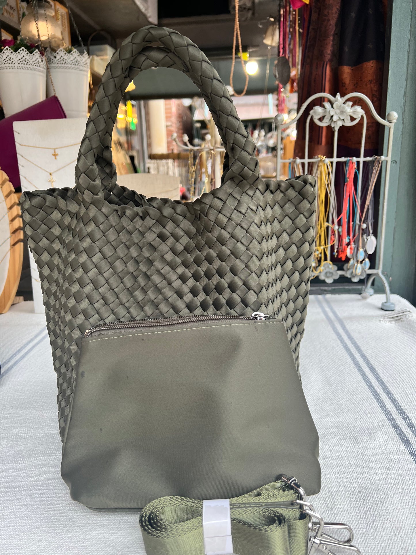 Bolso trenzado Verde