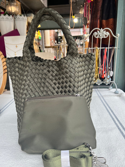 Bolso trenzado Verde