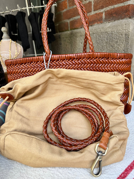 Bolso trenzado de Piel Marrón