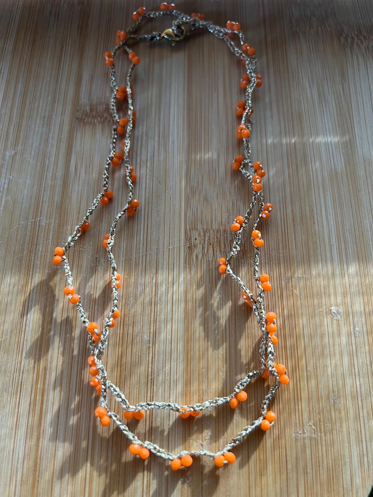 Collar Florentino Naranja Doble